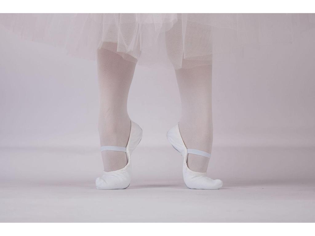Korean Traditional White Hook Canvas Dance Shoes - Flat Indoor Practice Shoes, Model 10053