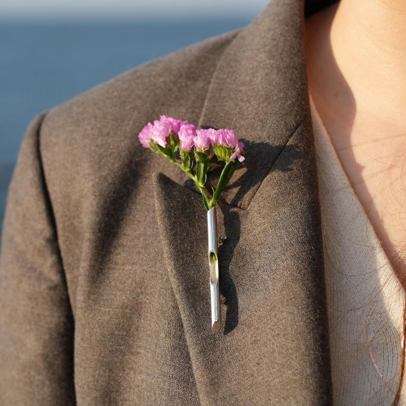 Creative Branch-Shaped Flower Insertable Brooch DIY Clothing Corsage Ornament Metal Branch Pins For Brooches With Insert Flowers