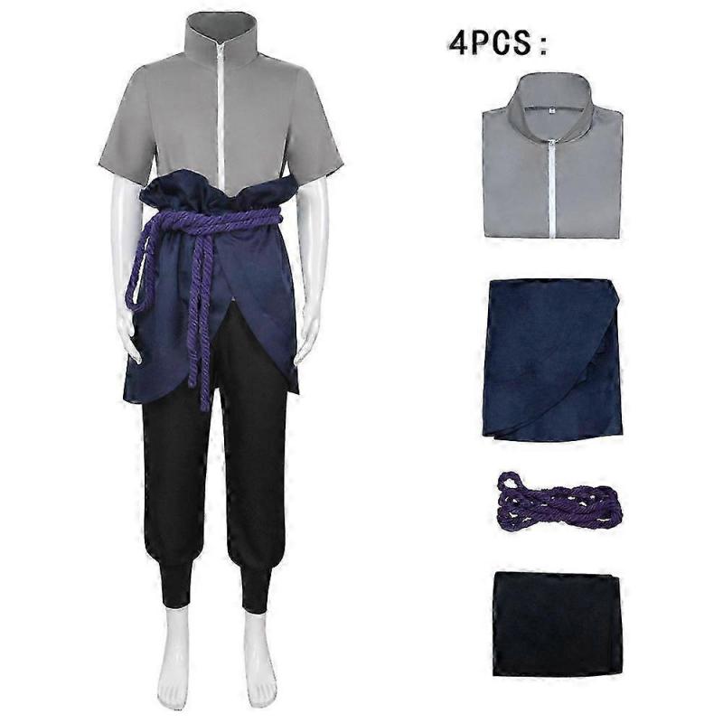 Naruto Ninja Uchiha Sasuke Cosplay Costume Set Party Fancy Dress Halloween Costume For Aldult