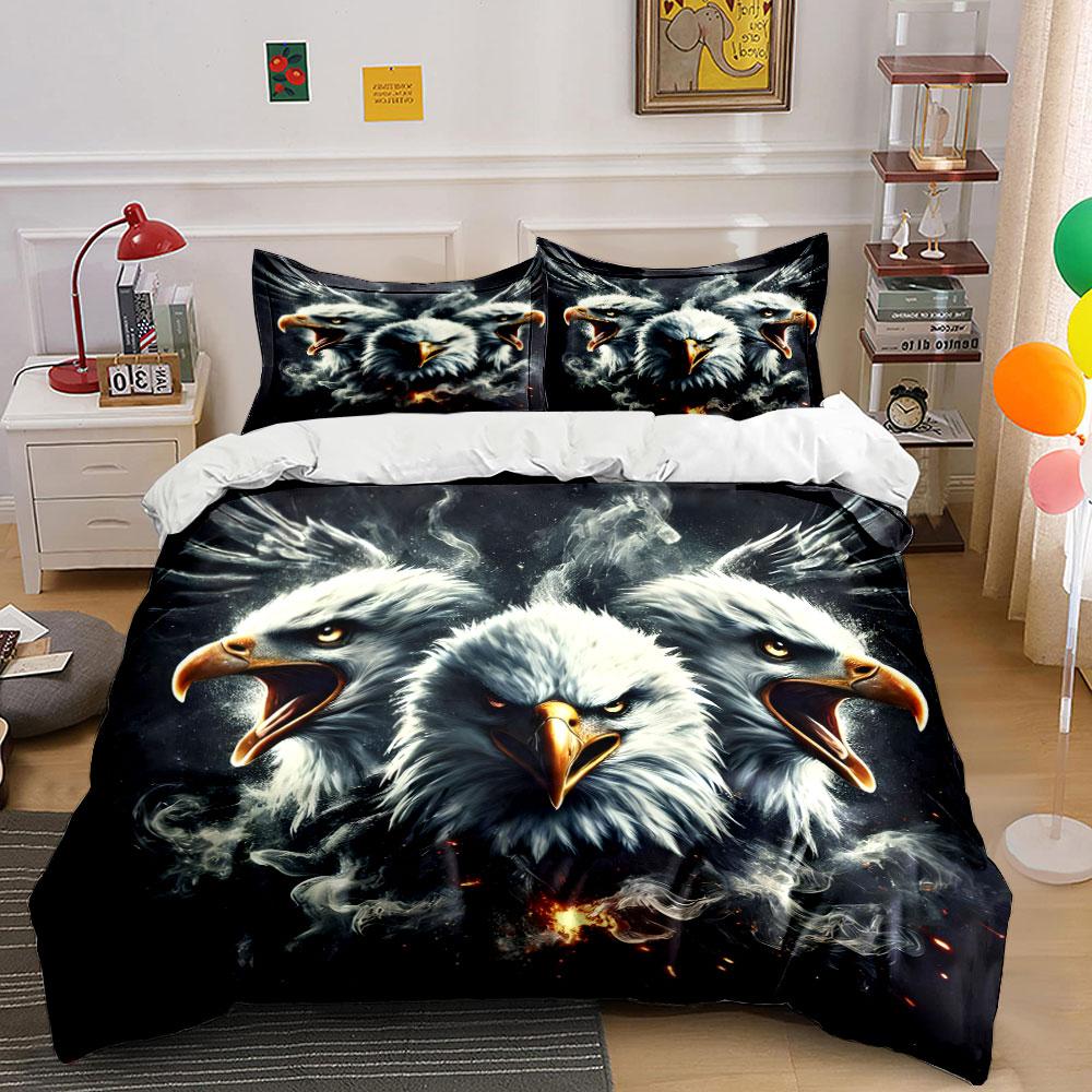 Fierce Eagle Trio For Power Exquisite Three-Piece Bedding Set Gift For Kids And Adults