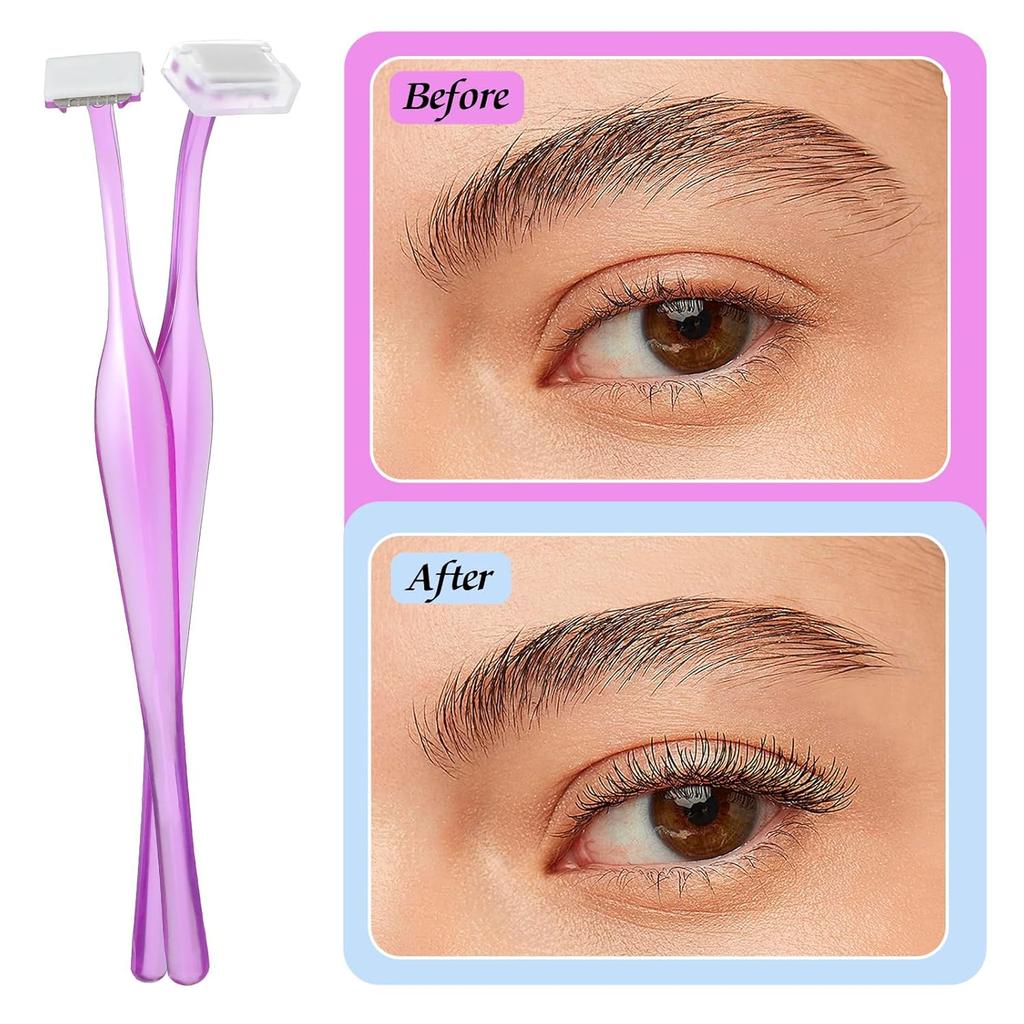 12PCS Eyebrow Trimmer Razors, Facial T Shape Shaver Tool for Eye Brow, Face Razors for Women, Eyebrow Trimming Kit for Girls, Safe and Easy Peach
