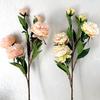 Artificial Peony Flowers 35.8" Faux Peony Stems Realistic Fake Silk Peony Branches with 3 Bloom Heads And 2 Buds for Vase DIY Bouquet Weeding