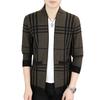 Hot Sale, Men's Long Sleeve Knitted Sweater Plaid Cardigan Youth Fashion Casual Sweater Jacket