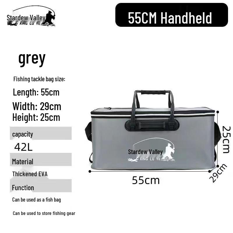 Collapsible EVA Fish Bucket with Strap - Multifunctional and Thickened Design with Built-in Keepnet