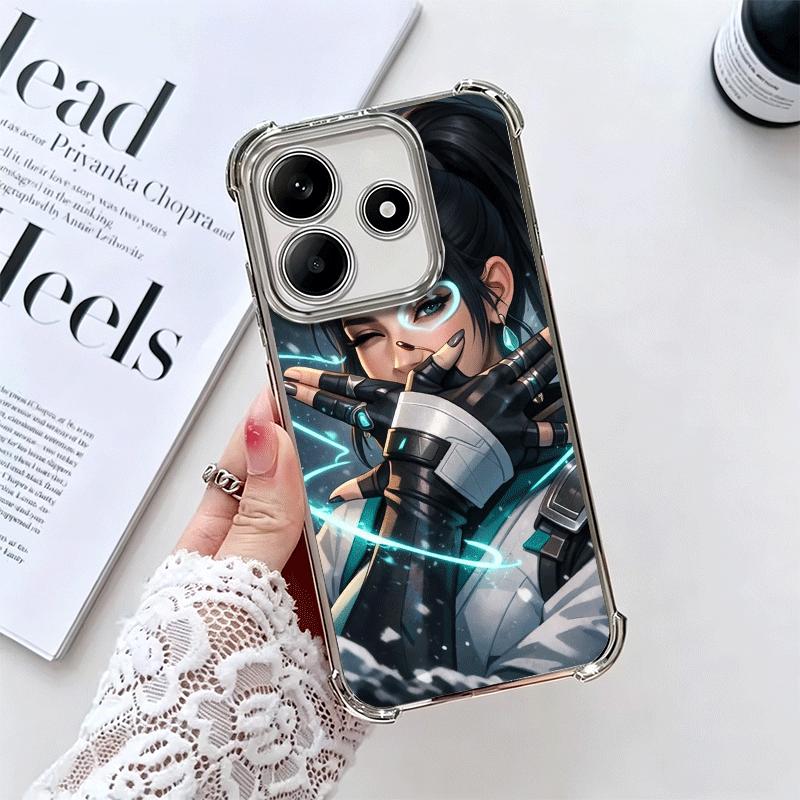 V-Valorant Sage Soft Phone Case For Xiaomi Redmi Note 14 15 Pro Plus 13 12 11S 11T 5G 10 9S 9 Plating Anti-Fall Fundas