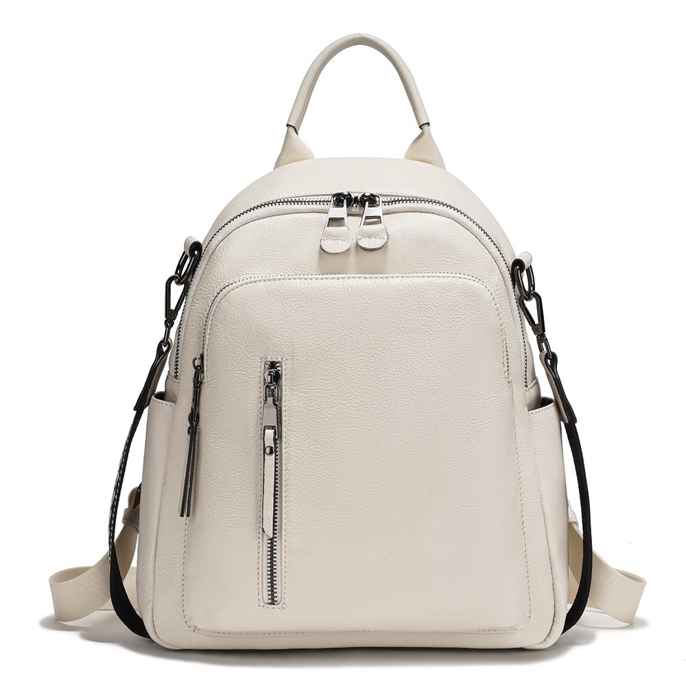 Zency 100% Genuine Leather Backpack For Women Large Capacity Travel Rucksack