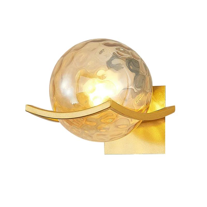 Nordic Minimalism Iron Art Glass Ball Wall Light Bedroom Study Dining Table Corridor Aisle Wall Lamp LED Home Decoration Luster
