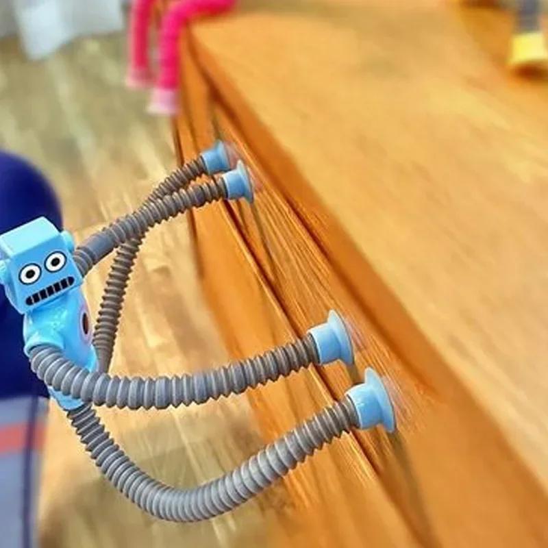 Non-Toxic Children Suction Cup Toys Pop Tubes Stress Relief Telescopic Robot Toy Sensory Bellows Toys Anti-Stress Squeeze Toys