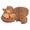Guitar Pick Box Engraved Guitar Portable 3 Wooden Picks and Storage Case for Birthday Christmas
