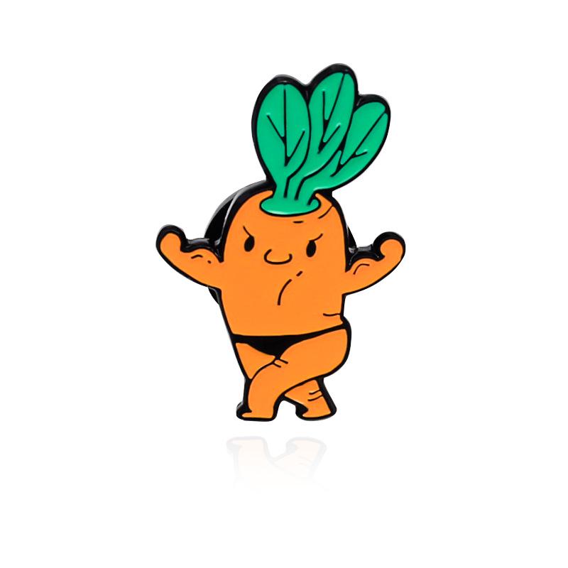 Cartoon Carrot Aerobics Brooch - Cute, Chic, and Playfully Stylish