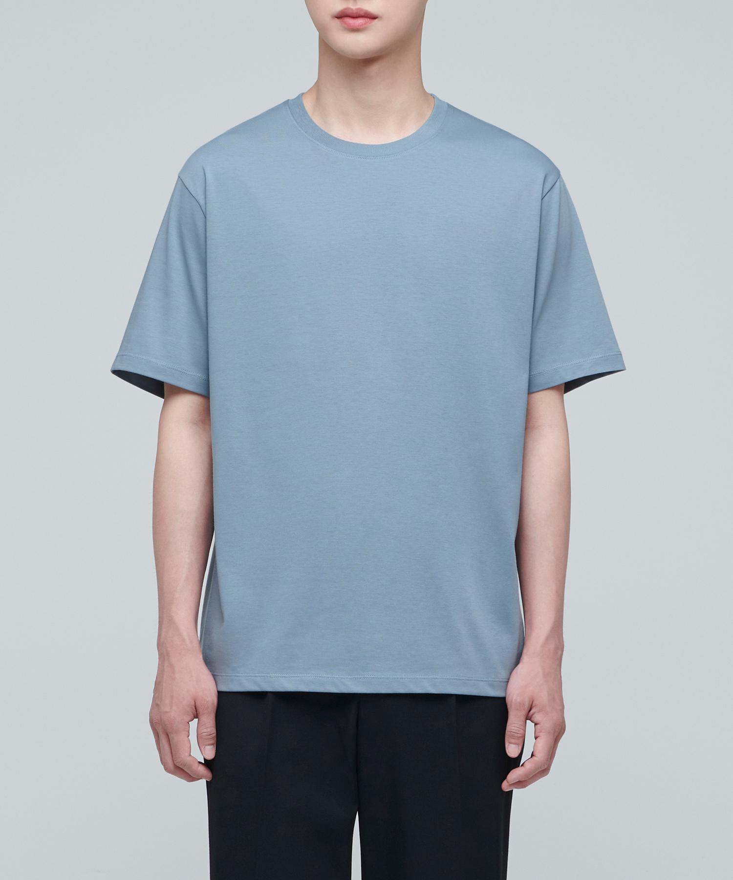 Musinsa Standard Supima Basic Crew Neck T-Shirt [Cloudy Blue] Cloudy Blue/S