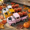 Pickup Truck Ornament Halloween Pick-up Alloy Figurine, Holding Pumpkin Vintage Car Statue, Decor Miniature Vehicle for Holiday Party Table