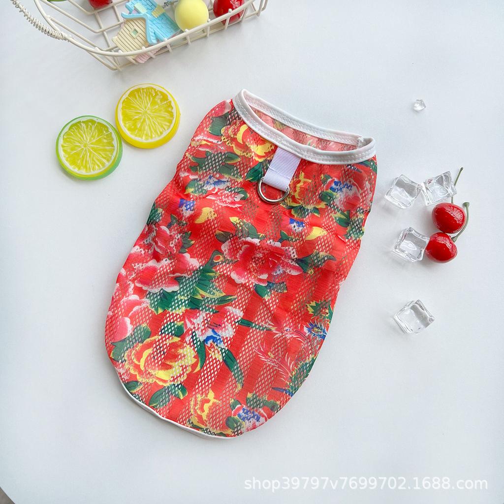 Pet clothes thin spring and summer ins wind breathable vest teddy dog cat clothes large dog golden retriever