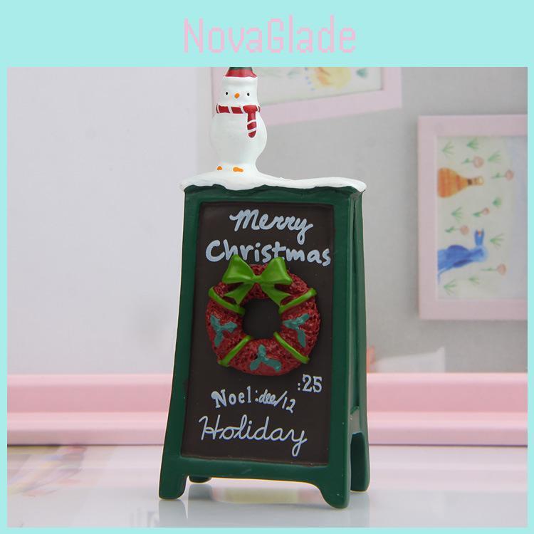 Small Resin Snowman Holiday Garden Statue With Creative Christmas Theme