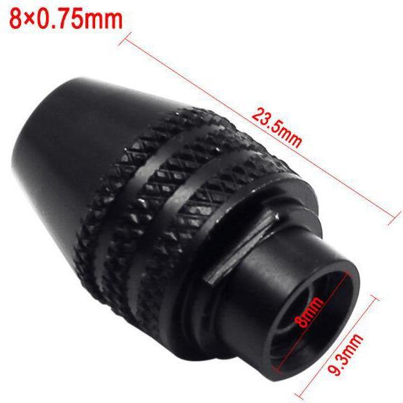 Mini Electric Grinder Three-Jaw Drill Chuck Set, 8x0.75mm Adjustable Connecting Rod
