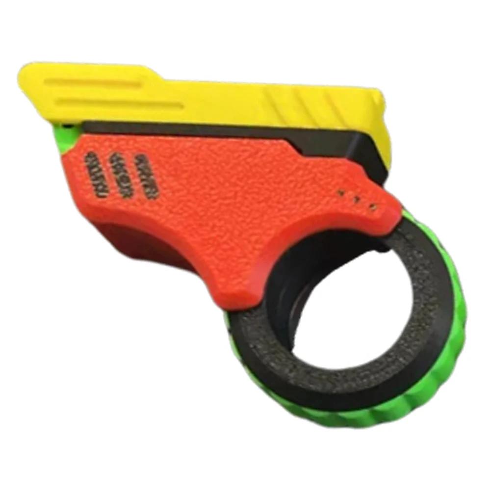 

3D Printed Office Desk Toys Effective Stress Reduction Gun Shape Fidget Ring Small Pistol Toys for Anxiety and ADHD Sufferers червоний