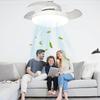Modern Ceiling Fan Home Quiet Invisible Fan Light  Retractable LED Ceiling Fan Home Fan With Lights Remote Home Accessories