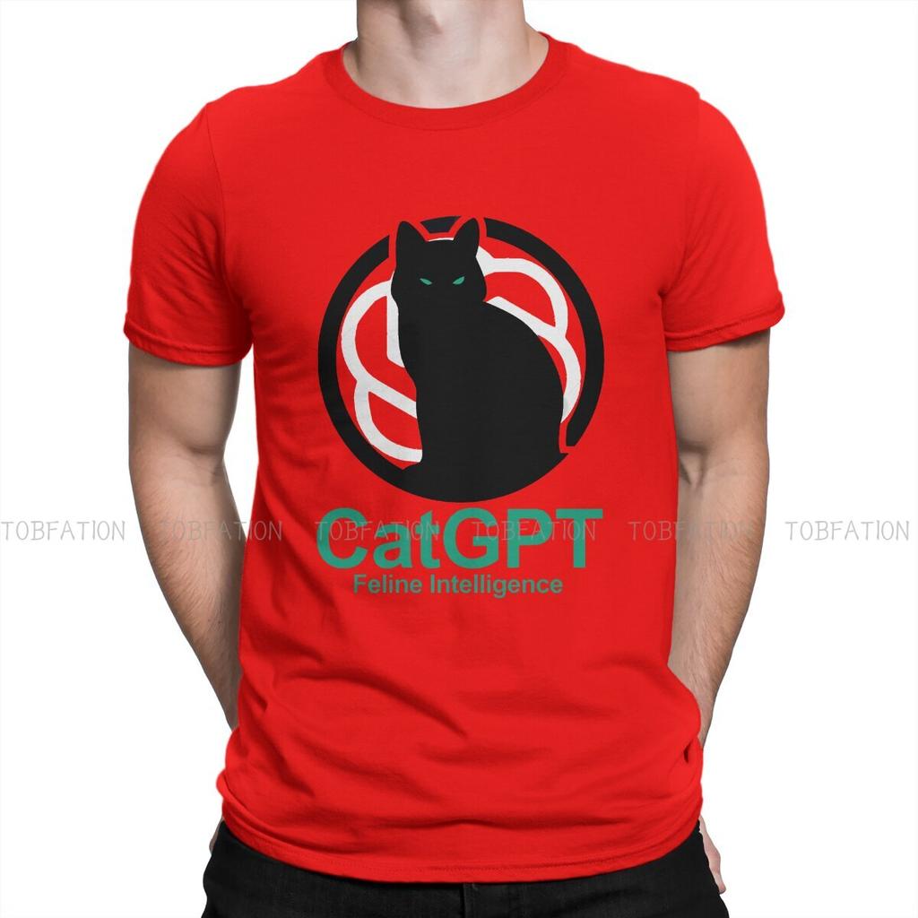 ChatGPT Man TShirt Feline Intelligence Individuality T Shirt 100 Cotton Original Streetwear New Trend