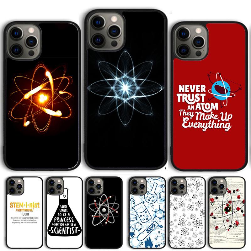 Atom Chemistry Science Design Phone Case Cover For iPhone 17 Air 15 16 Pro Max 14 13 12 11 Pro Max Plus Coque