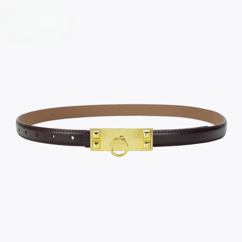 New Summer Dress with Thin Belt Commuter Style Double-sided Second-layer Women's Thin Belt with Jeans and Casual Pants