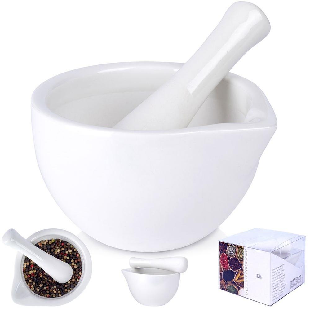White Porcelain Spice Mortar and Pestle