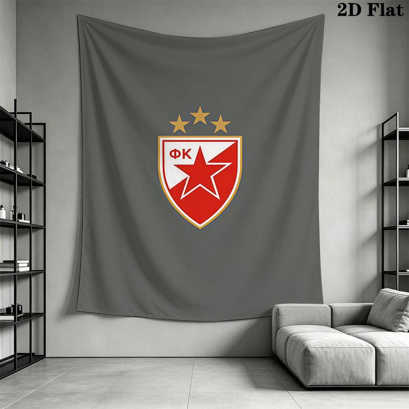 Crvena Zvezda logo Wall Hanging Printed Fabric Blanket Decorative Tapestries for Bedroom Living Room Home Decor