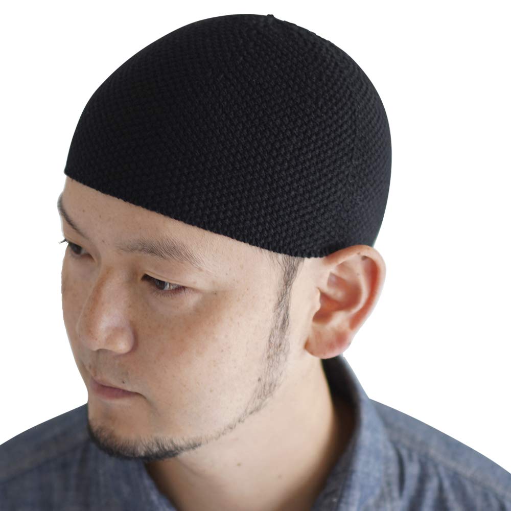 Nakota Premium Cotton Seamless Islamic Short Knit Hat for Large Sizes Deep Made in Size Black Hat, Beanie, Men, Available, Opaque, Fit, 100% Cotton,