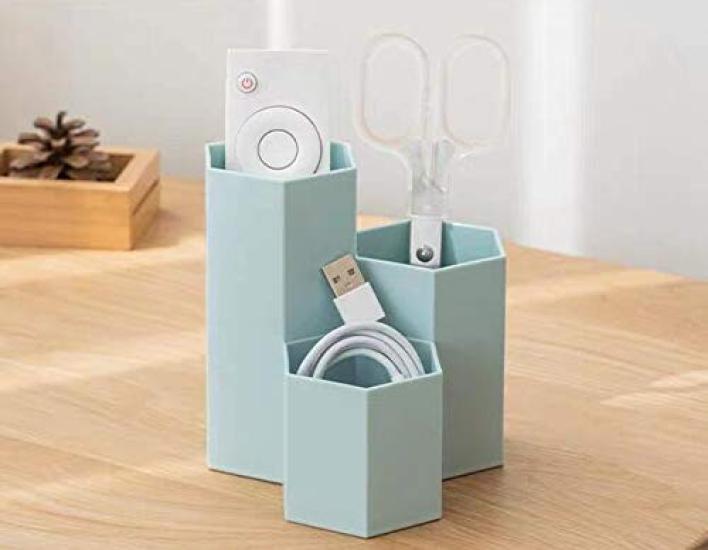 Stylish Hexagonal Pen Desk Cosmetic Storage Stationery Storage Small Item Increases Desk Pen Large Capacity Holder, Organizer, Box, Storage,