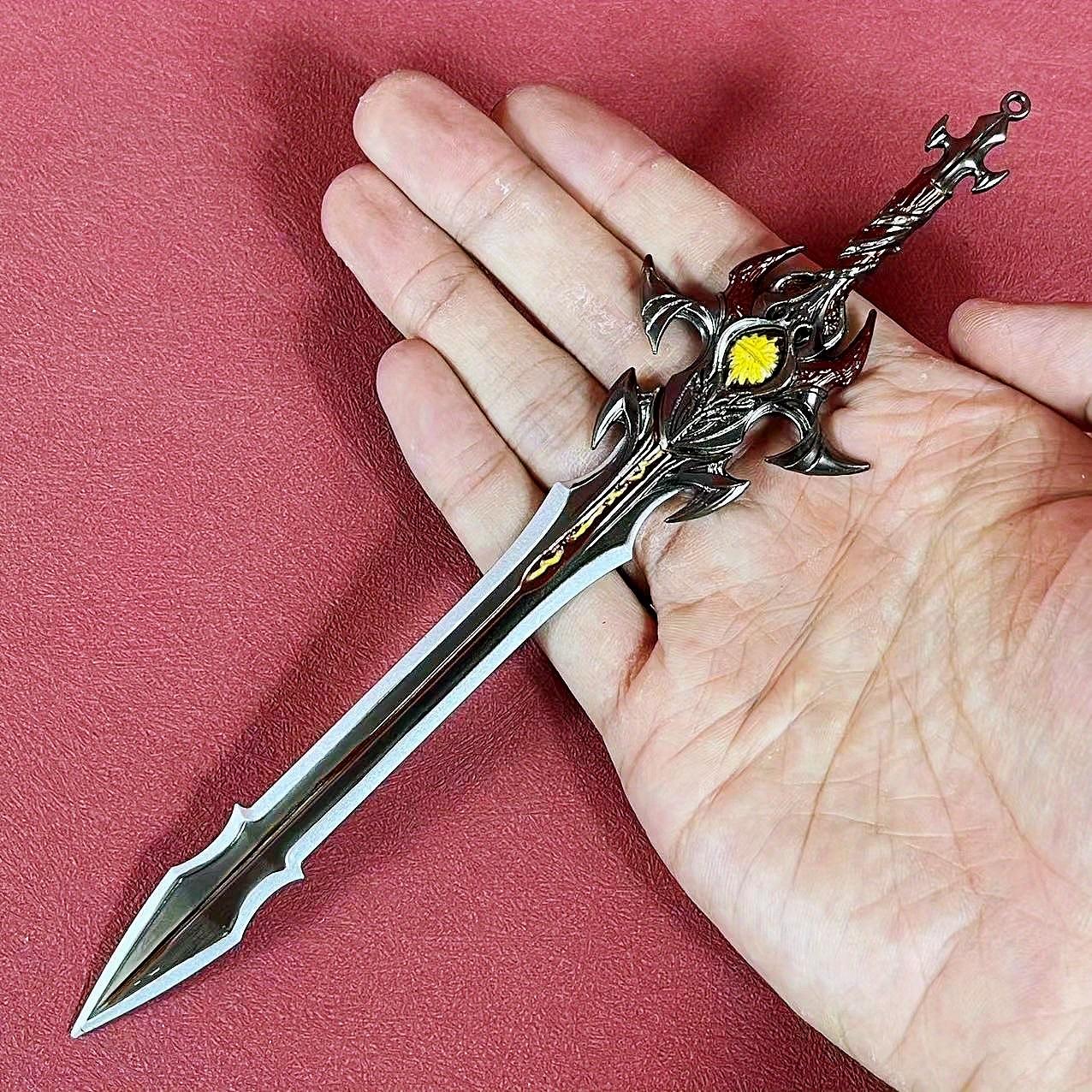 

Doula Continent Katana Metal Steel Damascus Sword Ninja Knife Real Size Japanese Anime Original Samurai Sabre Toy 8.6inch Kid Friendly Entertaining