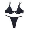 New Sexy European & American Solid Color Underwire Bikini Women's Swimsuit