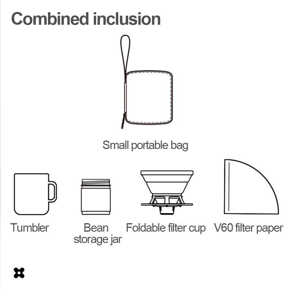 Travel Handmade Coffee Set Outdoor Car Camping Portable Cake Cup Silicone Filter Cup Entry Se