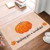 Festive Fall Farmhouse Carpet Pumpkin Harvest Door Mat 100% Polyester Maple Leaf Floral Design Rug Non-Slip For Machine Made