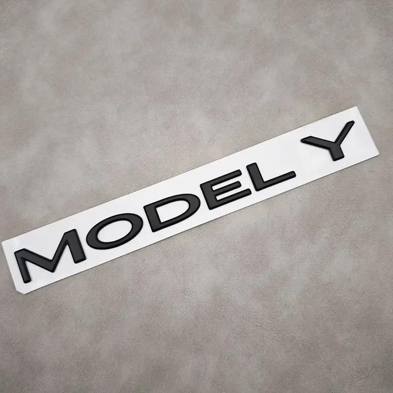 Autoaufkleber 2025 Neu Tesla 1 Stück ABS 3D Buchstaben ModelY Logo Chrom Schwarz Aufkleber Auto Heckklappen Abzeichen Emblem Für Tesla Model Y Au