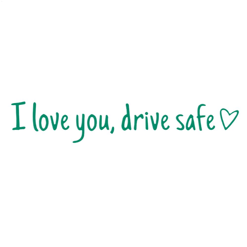 

Rear View Mirror Sticker Romantic Decor Driving Safe Car Rearview Mirror Stickers For Drivers Friends Family Truck RV SUV Water зелений