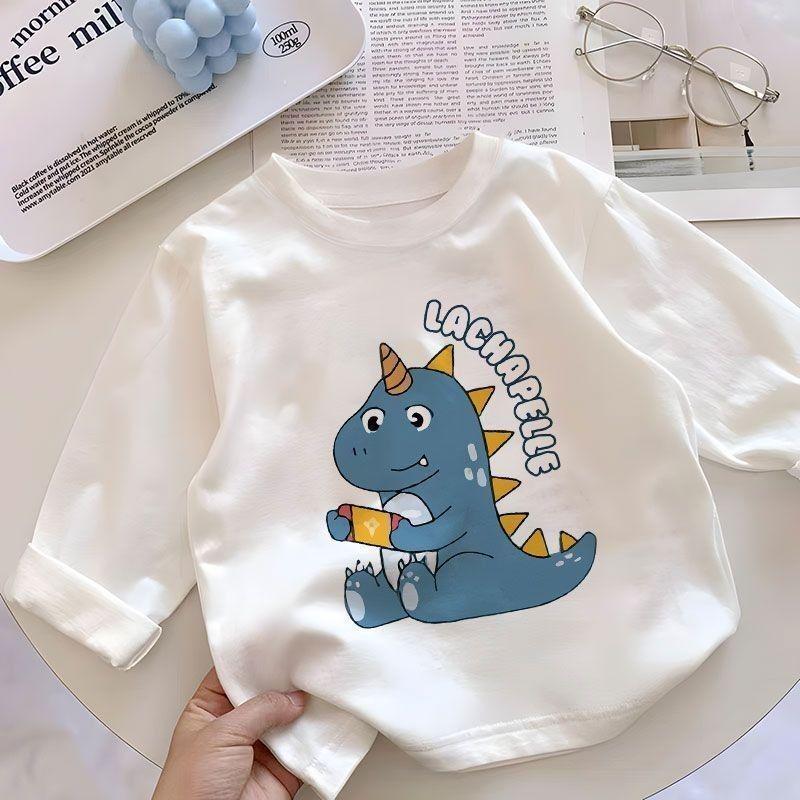 Trendy Little Boy 2025 Long-Sleeved Cotton T-Shirt - Stylish Spring & Autumn Wear