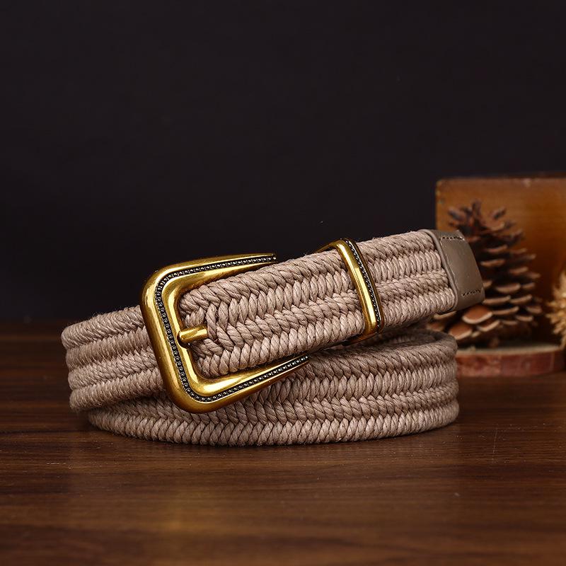 Женский модный эластичный плетеный кожаный ремень - Корейский стиль для повседневных джинсов 100cm