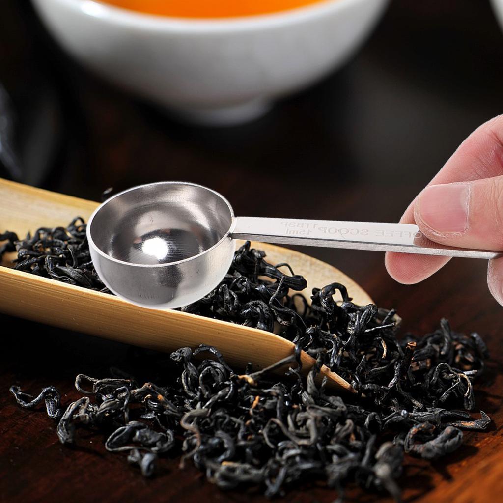 10Ml Stainless Steel Coffee Scoop Long Handle Engraved Measurement for Ground Coffee Milk Tea Powder Sugar Kitchen Measuring