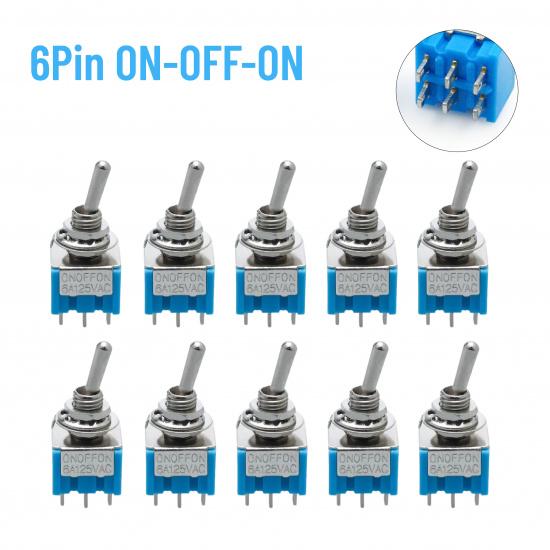 Miniature Toggle Switches Mini ON-OFF-ON / ON-ON 3/6 Pin MTS-102 103 202 203