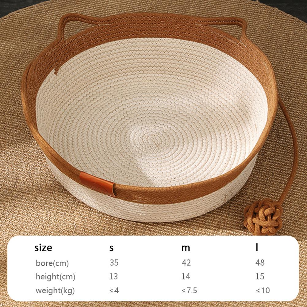 Manual Rattan Woven Cat Nest Winter Warm Cat Bed House Cat Scratch Board Pet Accessories For Dogs Cats