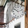 Dulton Double-Face Wall Clock, Silver, Double-Sided Wall Clock, 380mm High, 445mm Wide, 130mm Deep, S82429SV