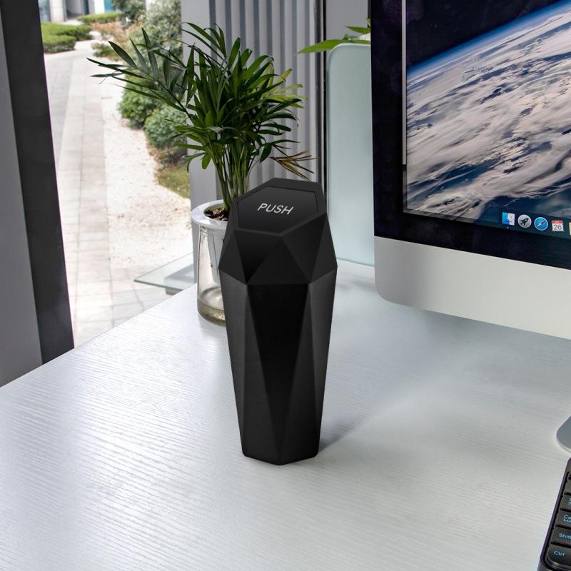 Car Rubbish Bin with Lid, Portable Vehicle Trash Bin, Car Cup Holder, Car Drink Holder Trash Bin, Suitable for Cars, Bedrooms, Offices