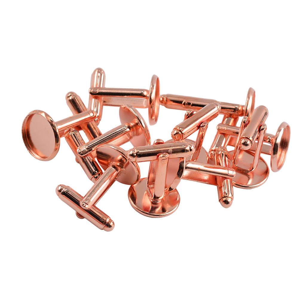 10pcs Cufflinks Blanks Settings Fits (1/2") 12mm Cabochons Cuff Links Bezel
