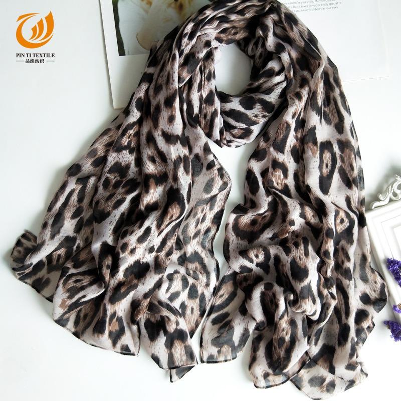 Printed Long Scarf Leopard Print Female Popular Scarf Beach Towel