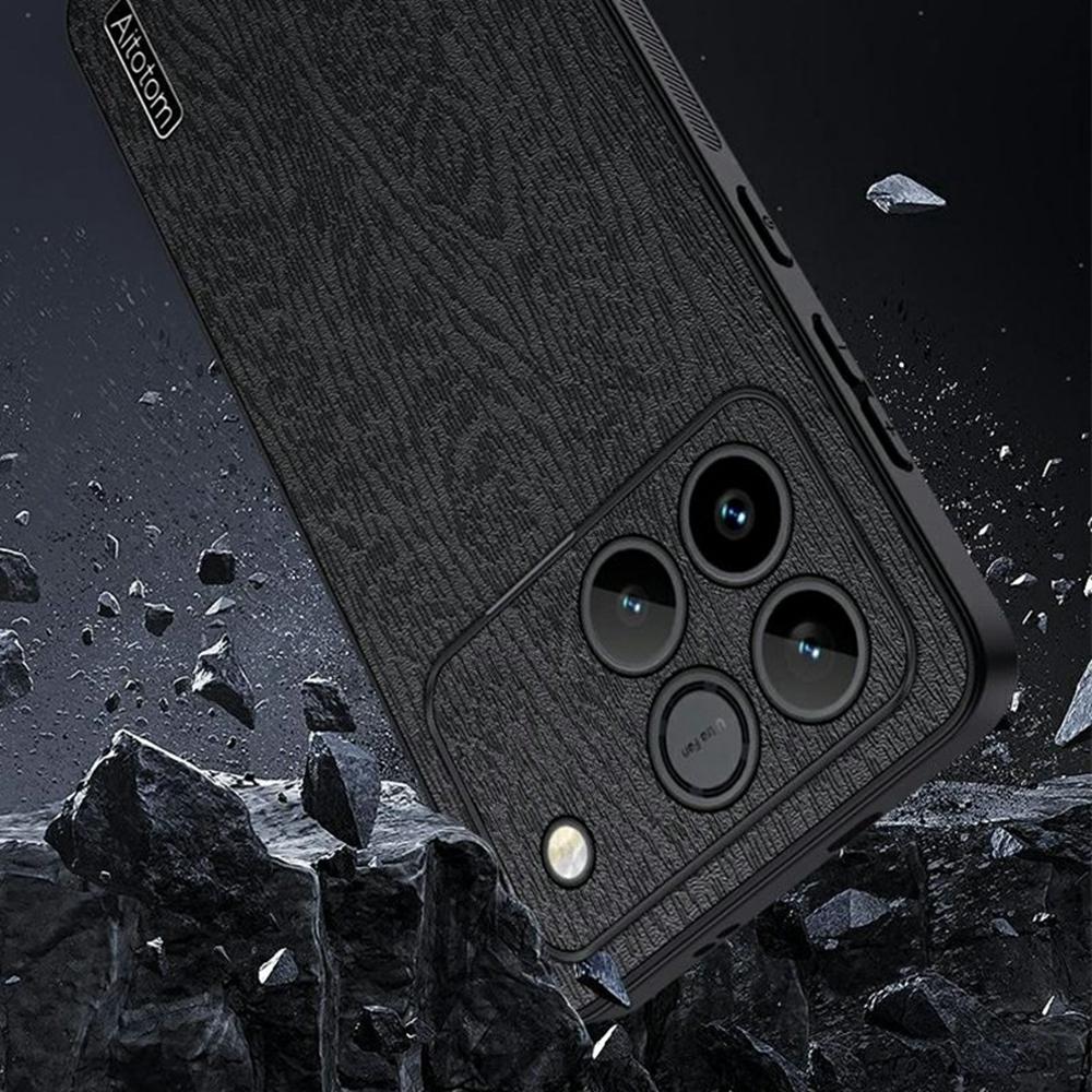 Pro Honor Win 5G Pouzdro Dřevěná textura PU kůže Potažený PC TPU Kryt telefonu