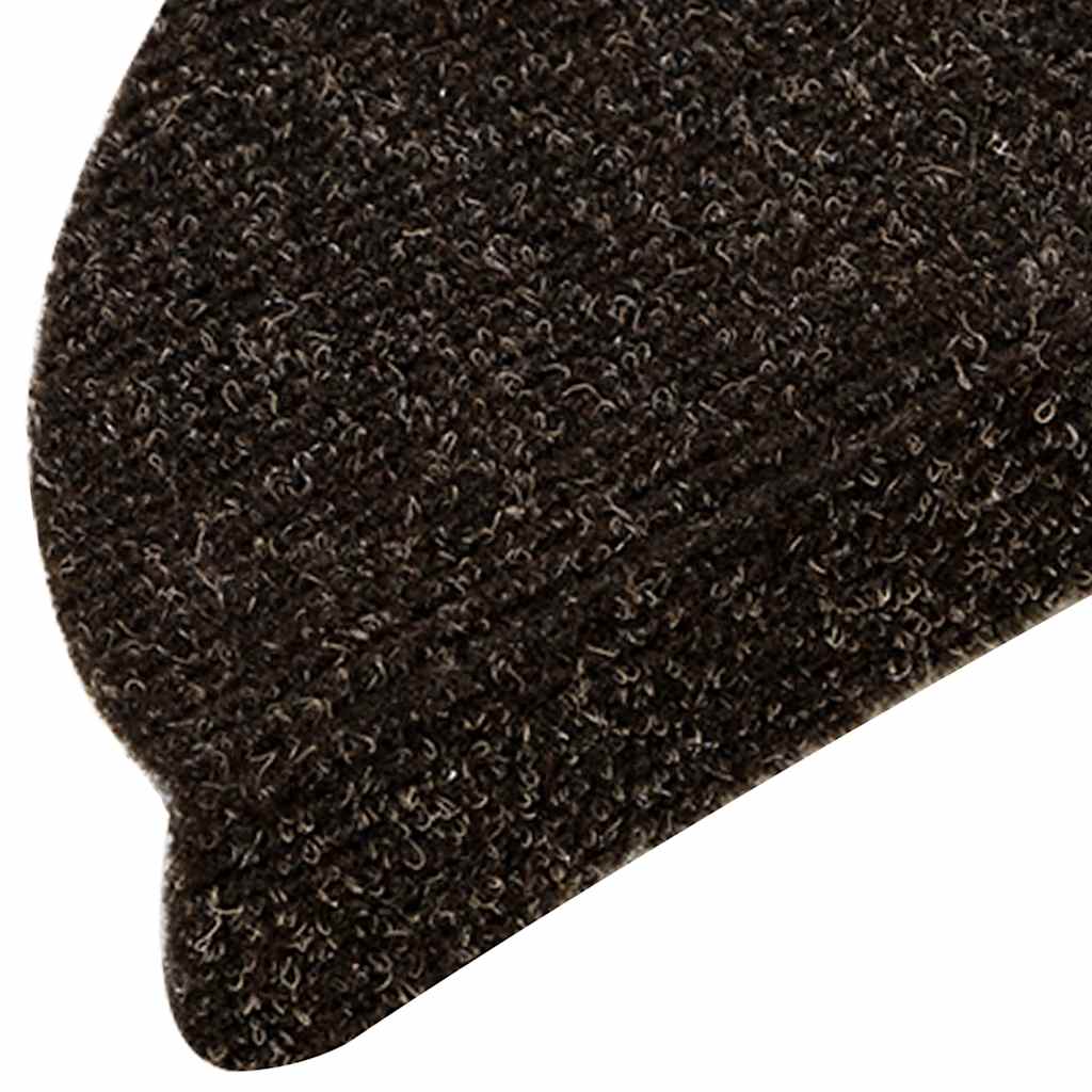 Self Adhesive Stair Treads 30 Pcs 56 X 17 X 3 Cm Dark Brown Semi Round
