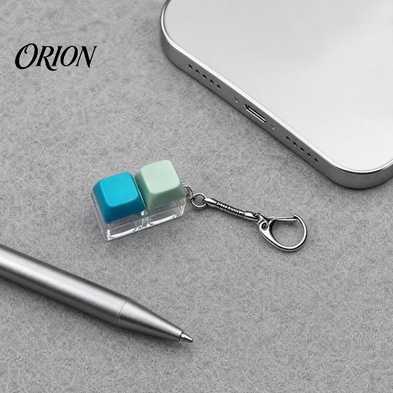 Mechanical Keyboard Fidget Keychain 2/3/4/9-Keys Toy, Stress Relief Push Button Finger Toy Clicker LED Light-up Tactile