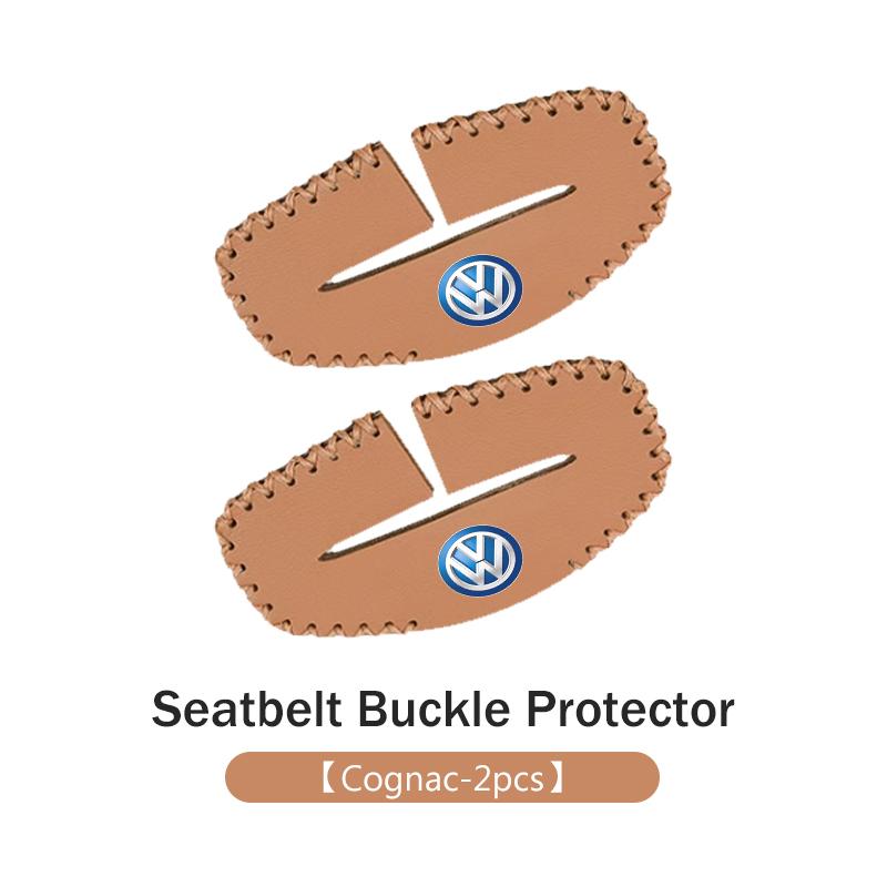 WET1 Car Seatbelt Buckle Protector Leather Anti Scratch Interior Guard For Volkswagen VW Passat Golf 4 5 6 Tiguan Polo Scirocco Jetta