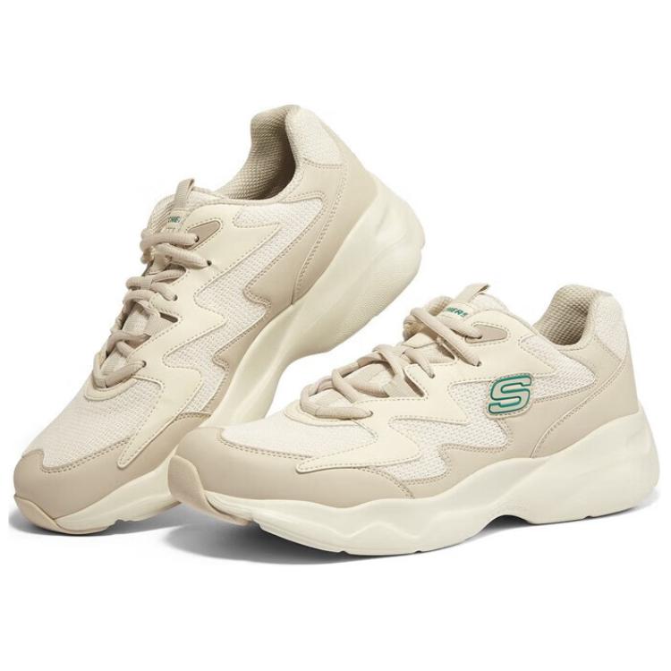 Skechers DLites Airy Mesh Synthetic Leather Lace-Up Low-Top Dad Shoes Men sneakers Off-White 894044-OFWT