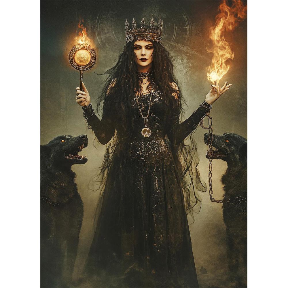 Terror Curse Gothic Style Tattoos Female Warrior Diamond Painting 5D DIY Art Pattern Printing Kit Jigsaw Canvas Mosaic Stitching Home Decoration