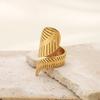 French Light Luxury Hollow Leaf Winding Titanium Steel Ring High-End Niche 18K Jewelry